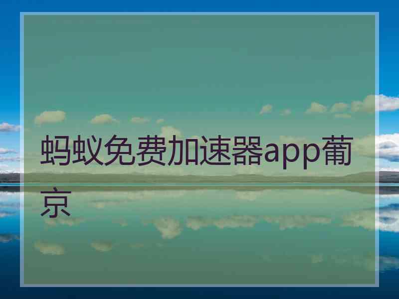 蚂蚁免费加速器app葡京