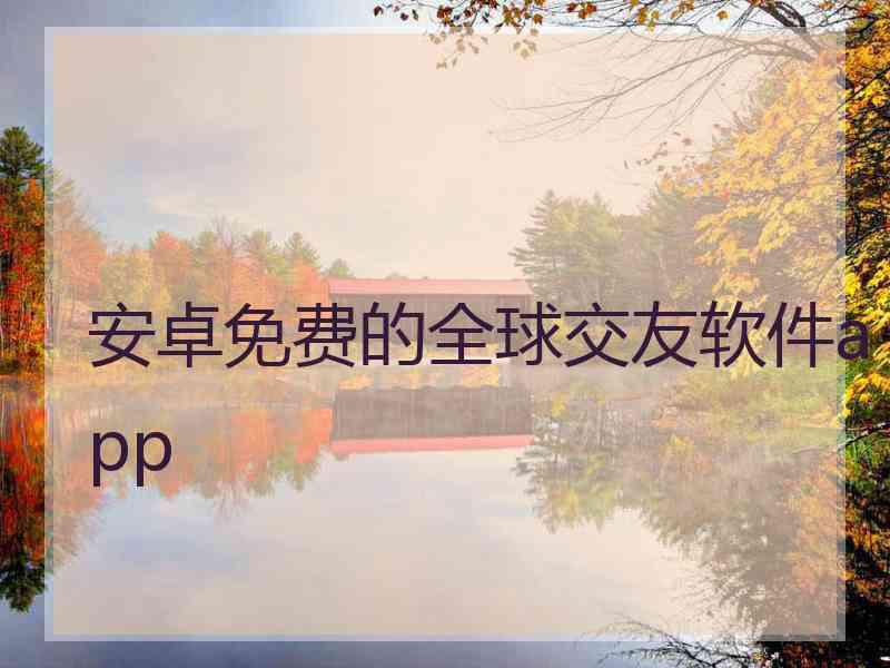 安卓免费的全球交友软件app