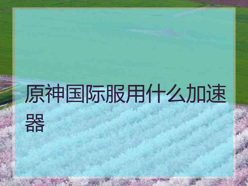 原神国际服用什么加速器