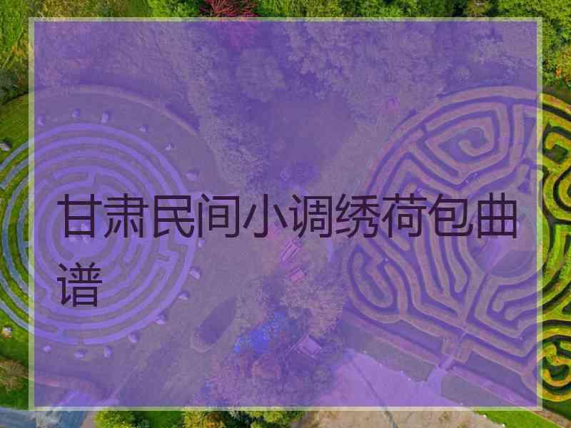 甘肃民间小调绣荷包曲谱