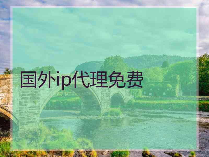 国外ip代理免费