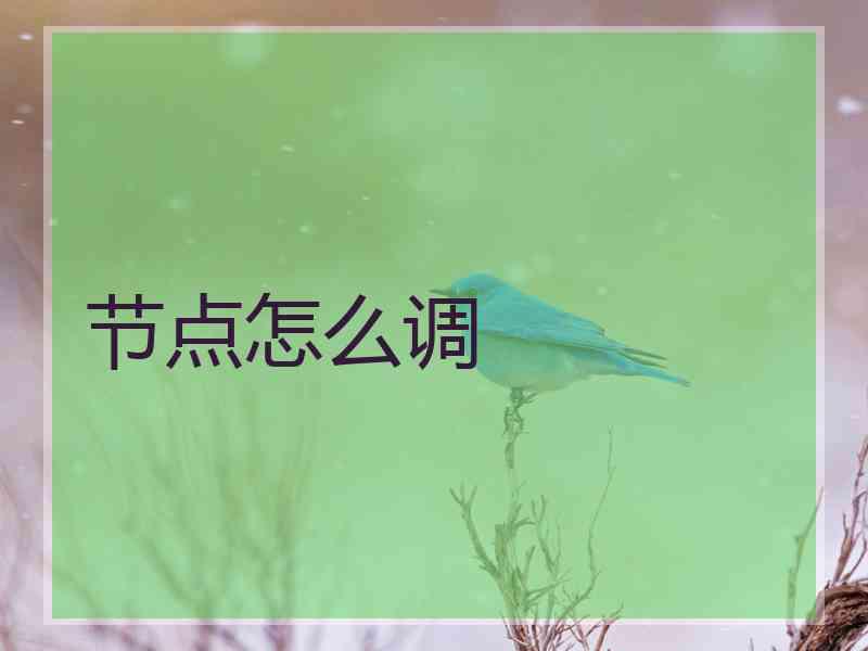 节点怎么调