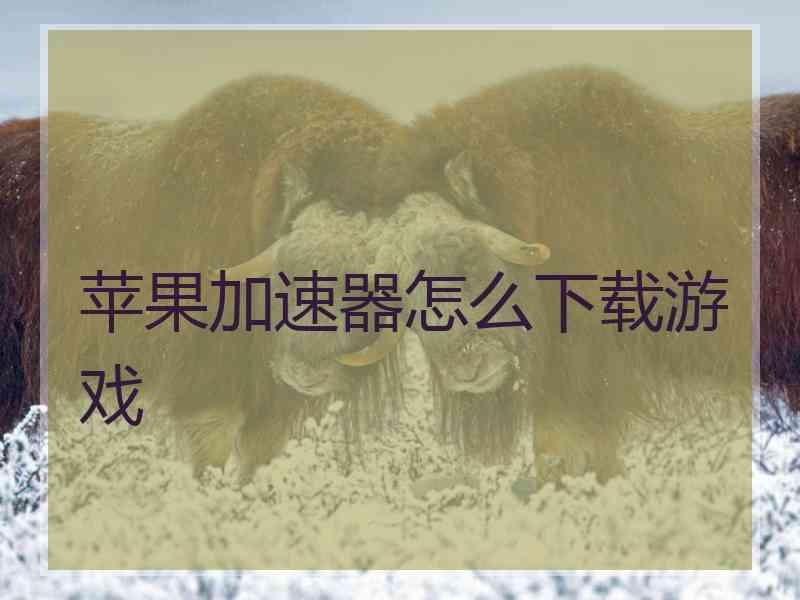 苹果加速器怎么下载游戏