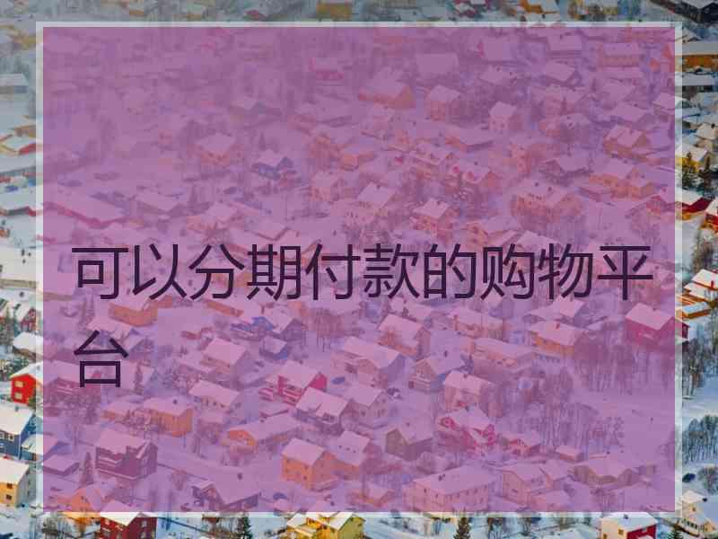 可以分期付款的购物平台