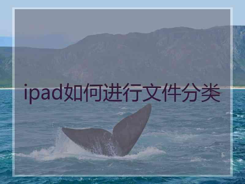 ipad如何进行文件分类