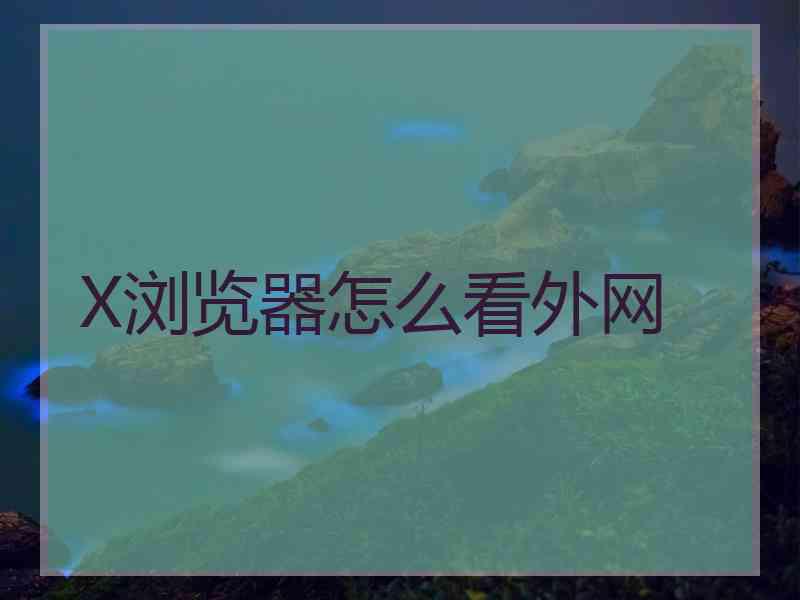 X浏览器怎么看外网