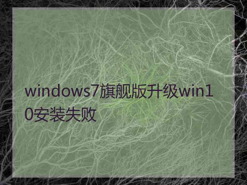 windows7旗舰版升级win10安装失败