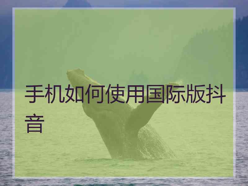 手机如何使用国际版抖音