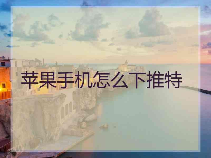 苹果手机怎么下推特