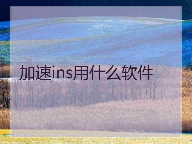加速ins用什么软件