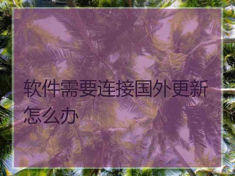 软件需要连接国外更新怎么办