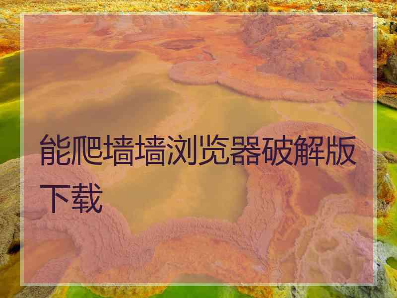 能爬墙墙浏览器破解版下载