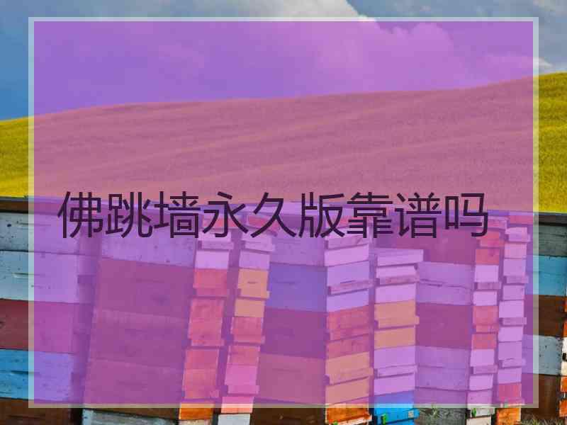 佛跳墙永久版靠谱吗