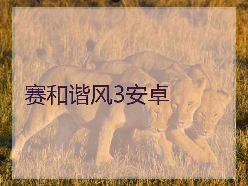 赛和谐风3安卓
