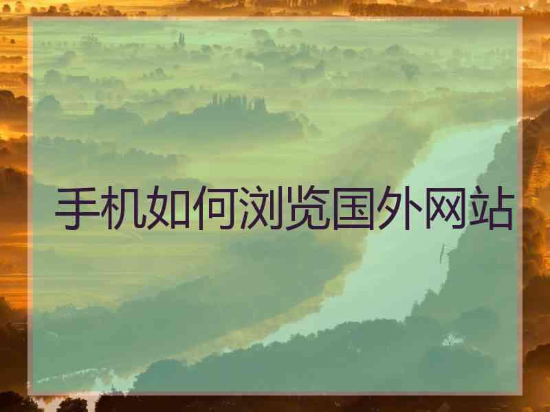 手机如何浏览国外网站