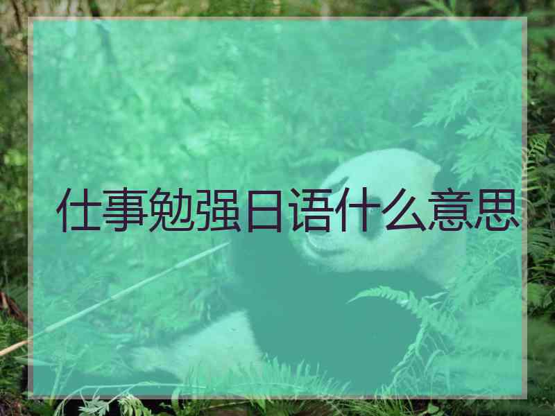 仕事勉强日语什么意思