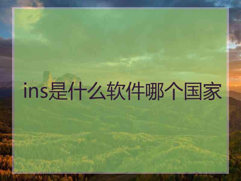 ins是什么软件哪个国家