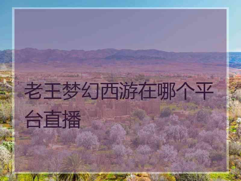 老王梦幻西游在哪个平台直播