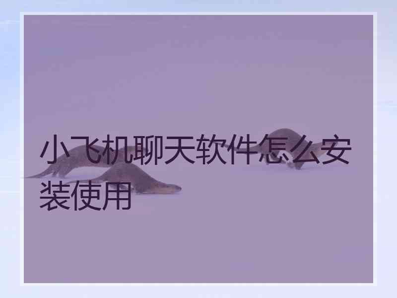 小飞机聊天软件怎么安装使用