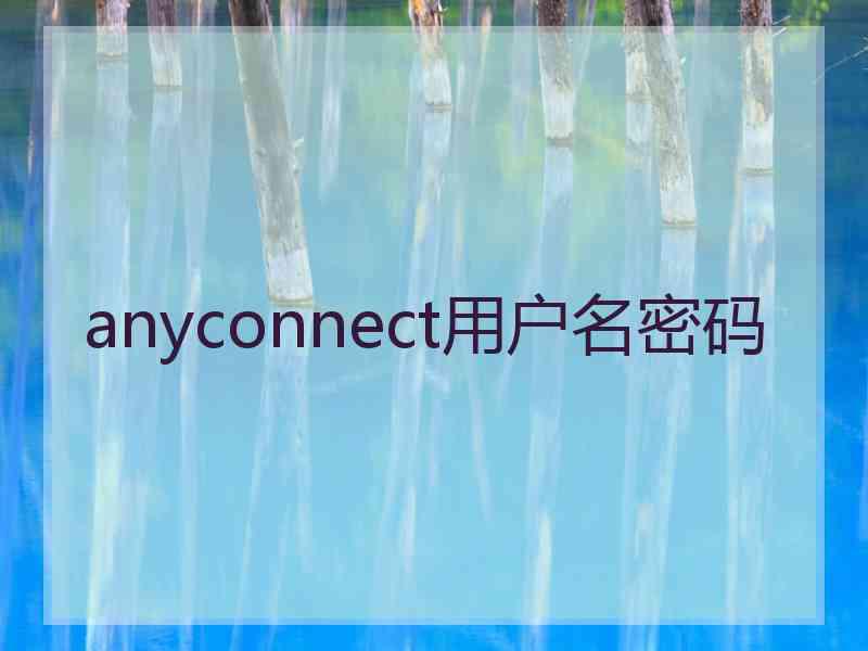 anyconnect用户名密码