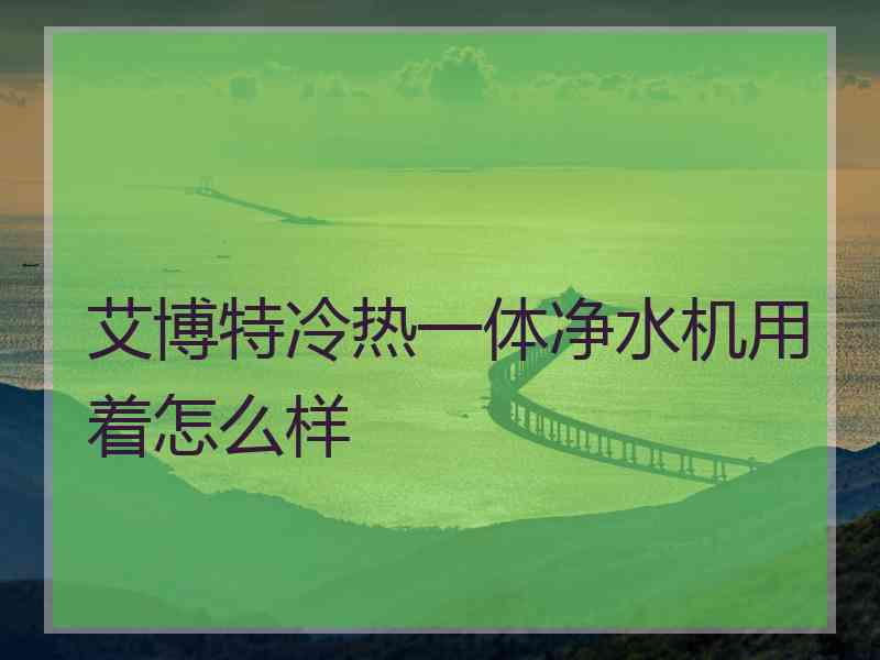 艾博特冷热一体净水机用着怎么样