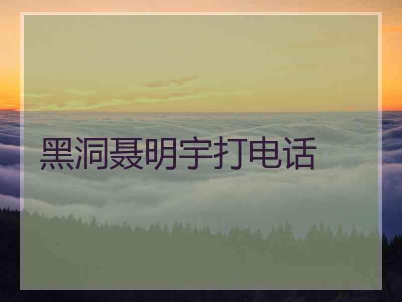 黑洞聂明宇打电话