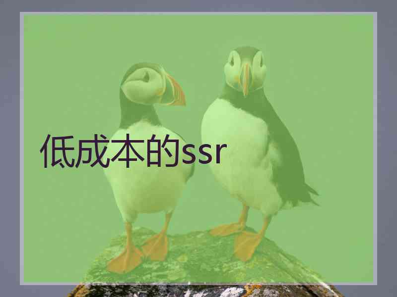 低成本的ssr