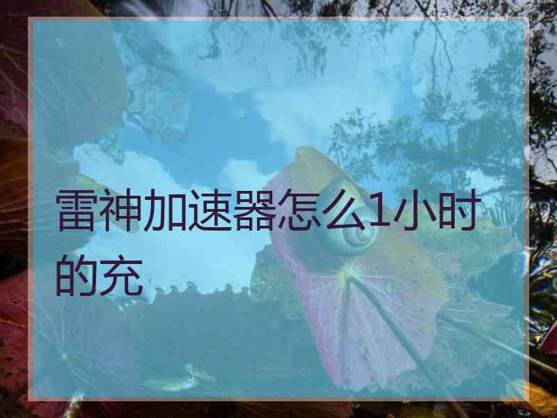 雷神加速器怎么1小时的充