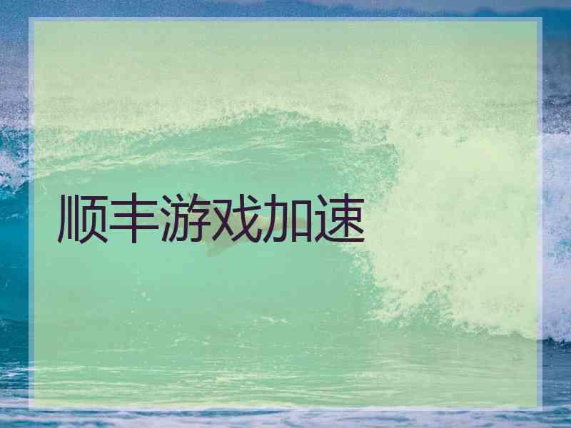顺丰游戏加速