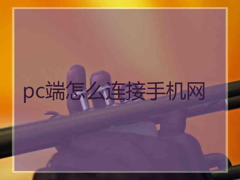 pc端怎么连接手机网