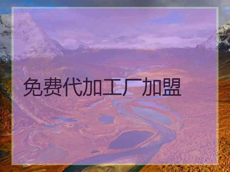 免费代加工厂加盟