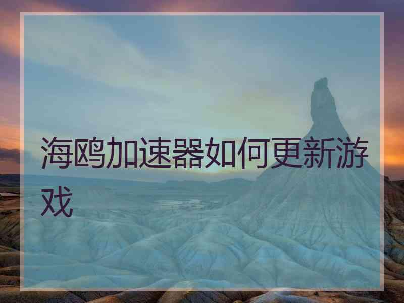 海鸥加速器如何更新游戏