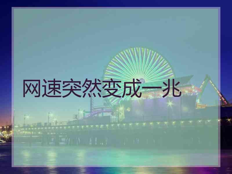 网速突然变成一兆