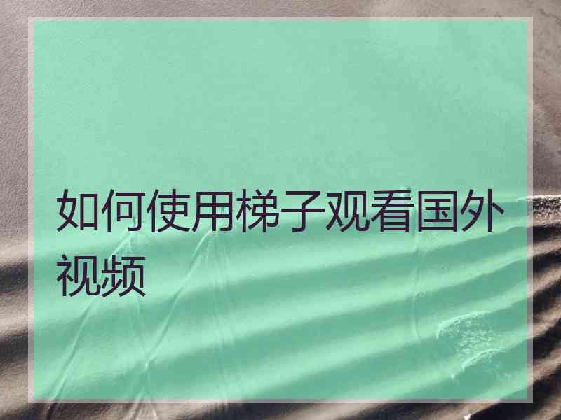 如何使用梯子观看国外视频