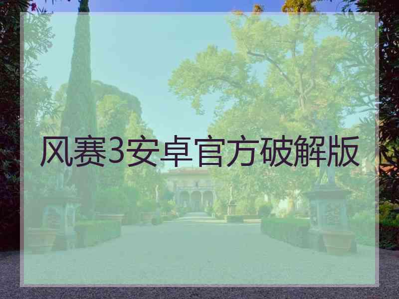 风赛3安卓官方破解版