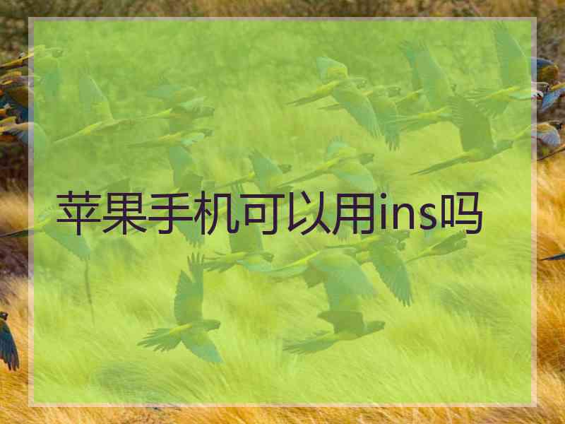 苹果手机可以用ins吗