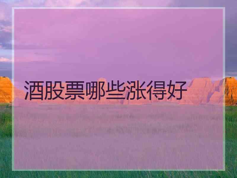 酒股票哪些涨得好
