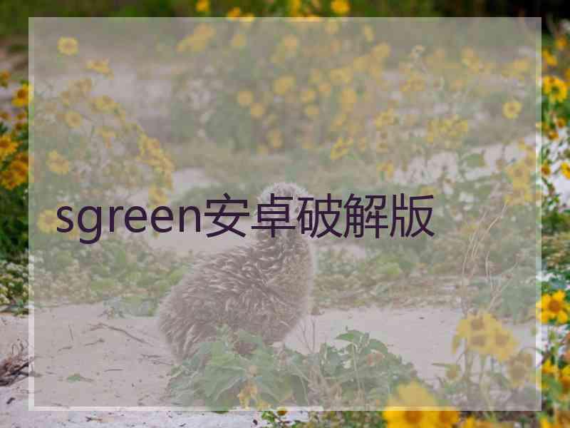 sgreen安卓破解版