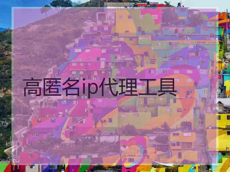 高匿名ip代理工具