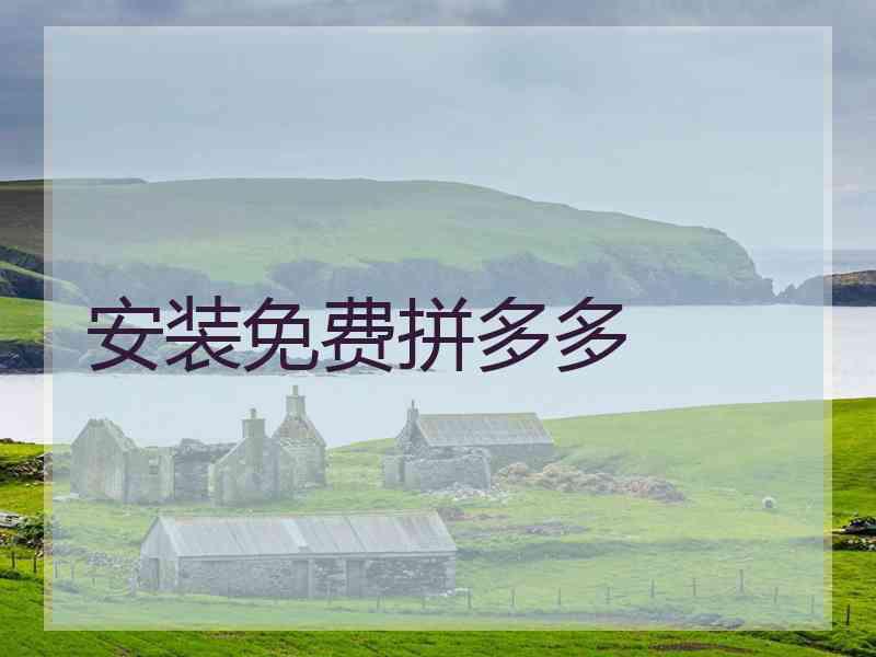 安装免费拼多多