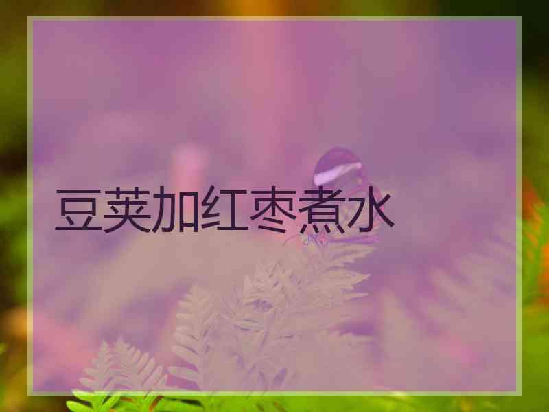 豆荚加红枣煮水