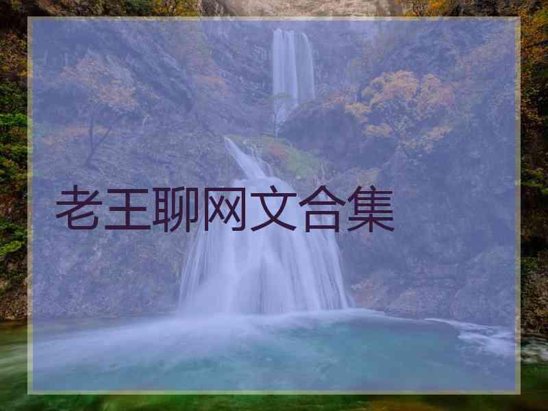 老王聊网文合集