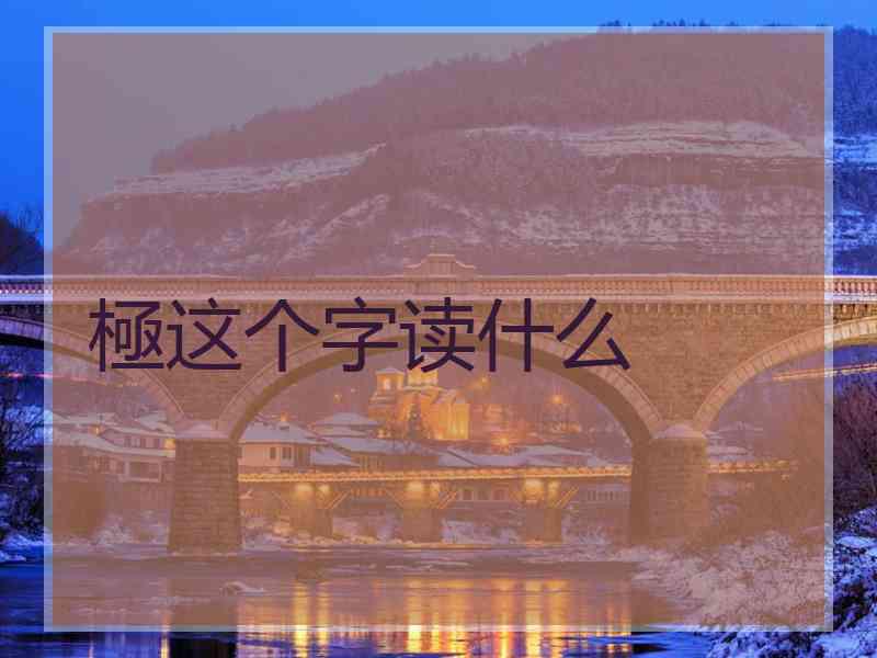 極这个字读什么
