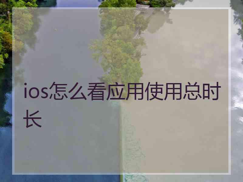 ios怎么看应用使用总时长