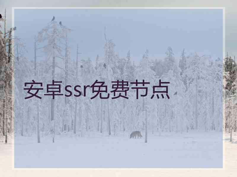 安卓ssr免费节点
