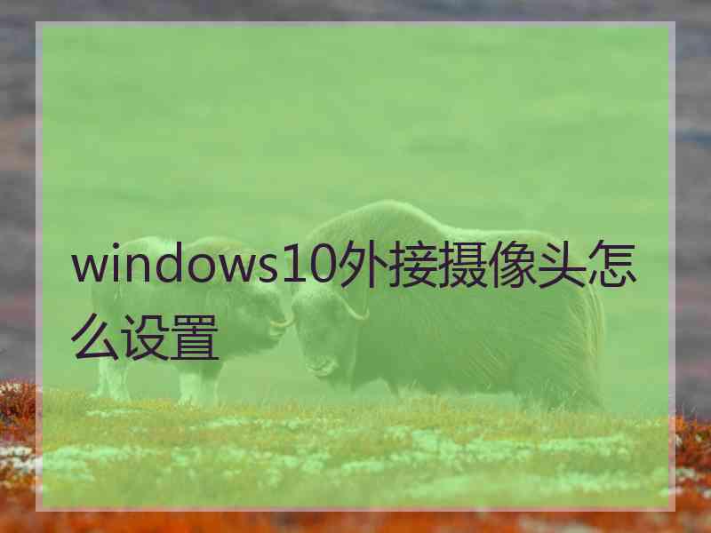 windows10外接摄像头怎么设置
