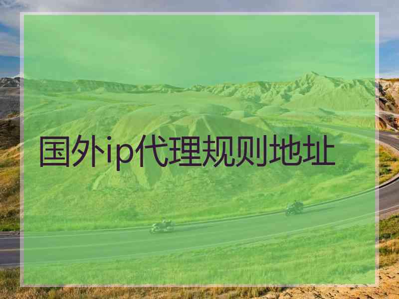 国外ip代理规则地址