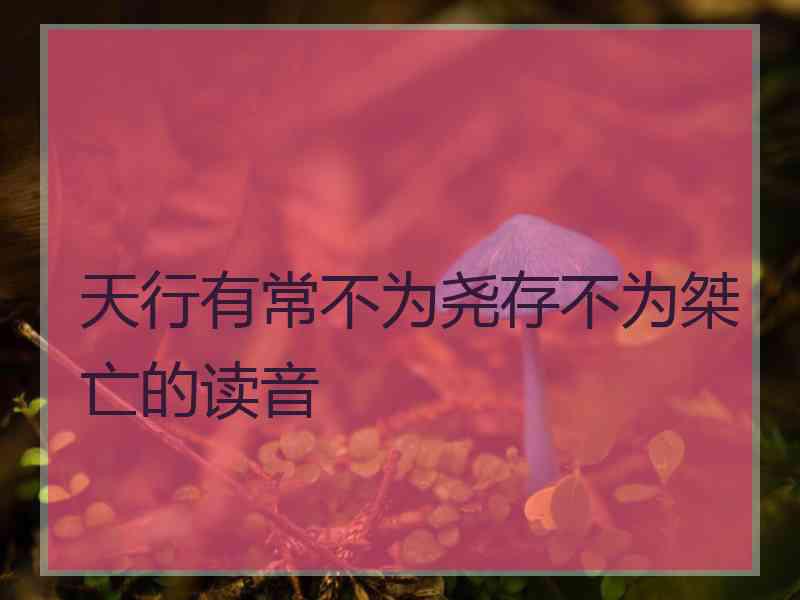 天行有常不为尧存不为桀亡的读音