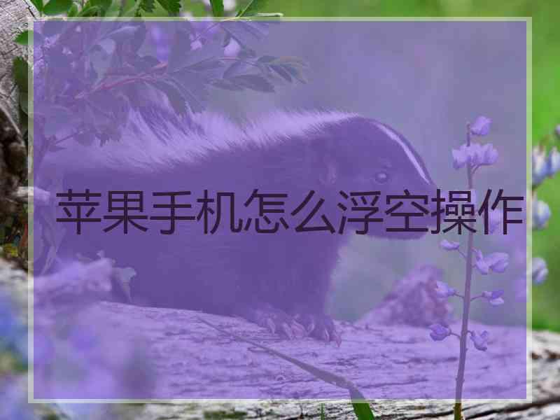 苹果手机怎么浮空操作