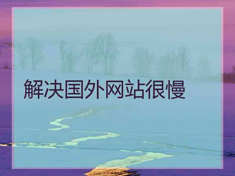 解决国外网站很慢